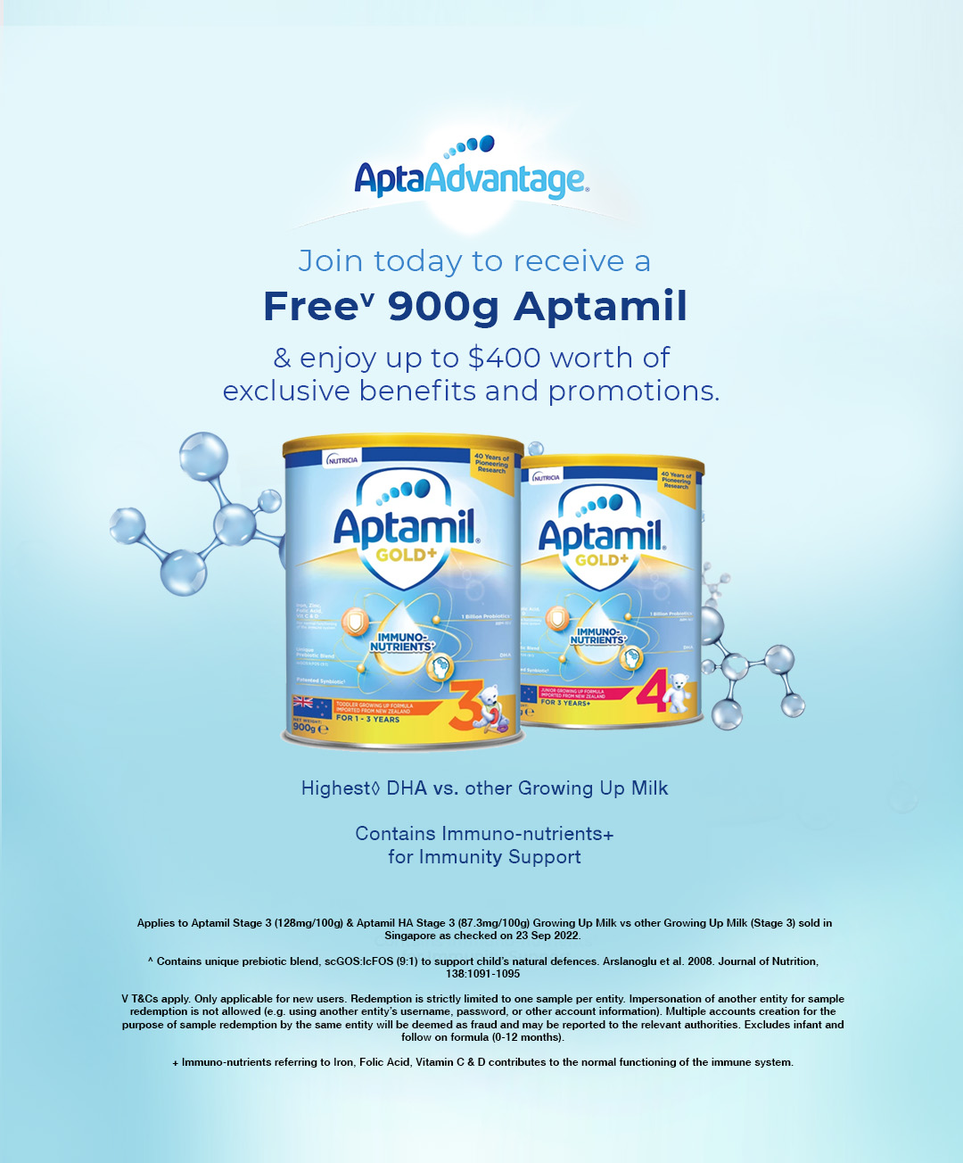 Aptamil 3 Growing Up Milk 1year+ Formula Powder 900g